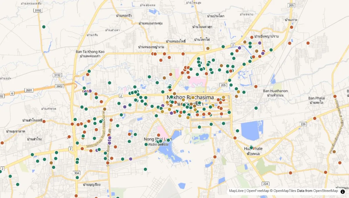 Map of central Korat